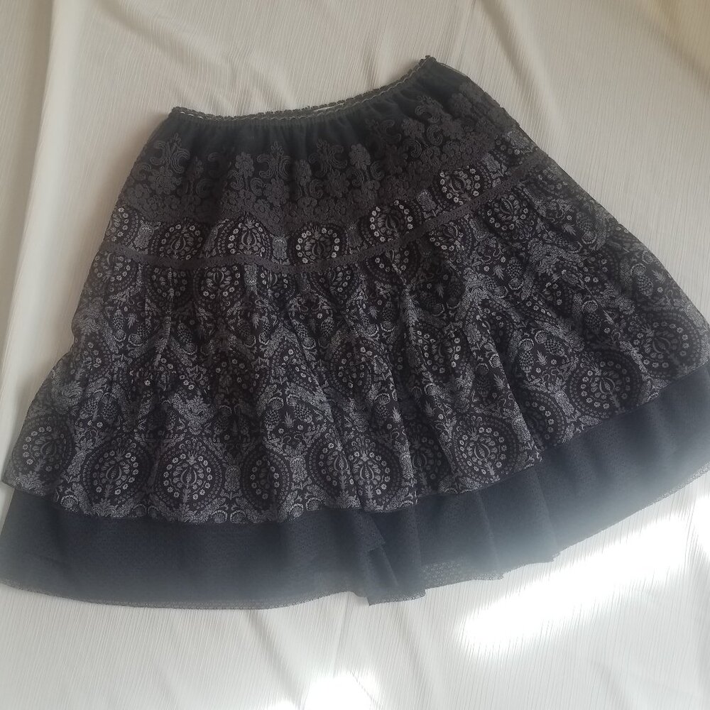HAZEL- Tiered layered skirt lace and embroidery SIZE SMALL